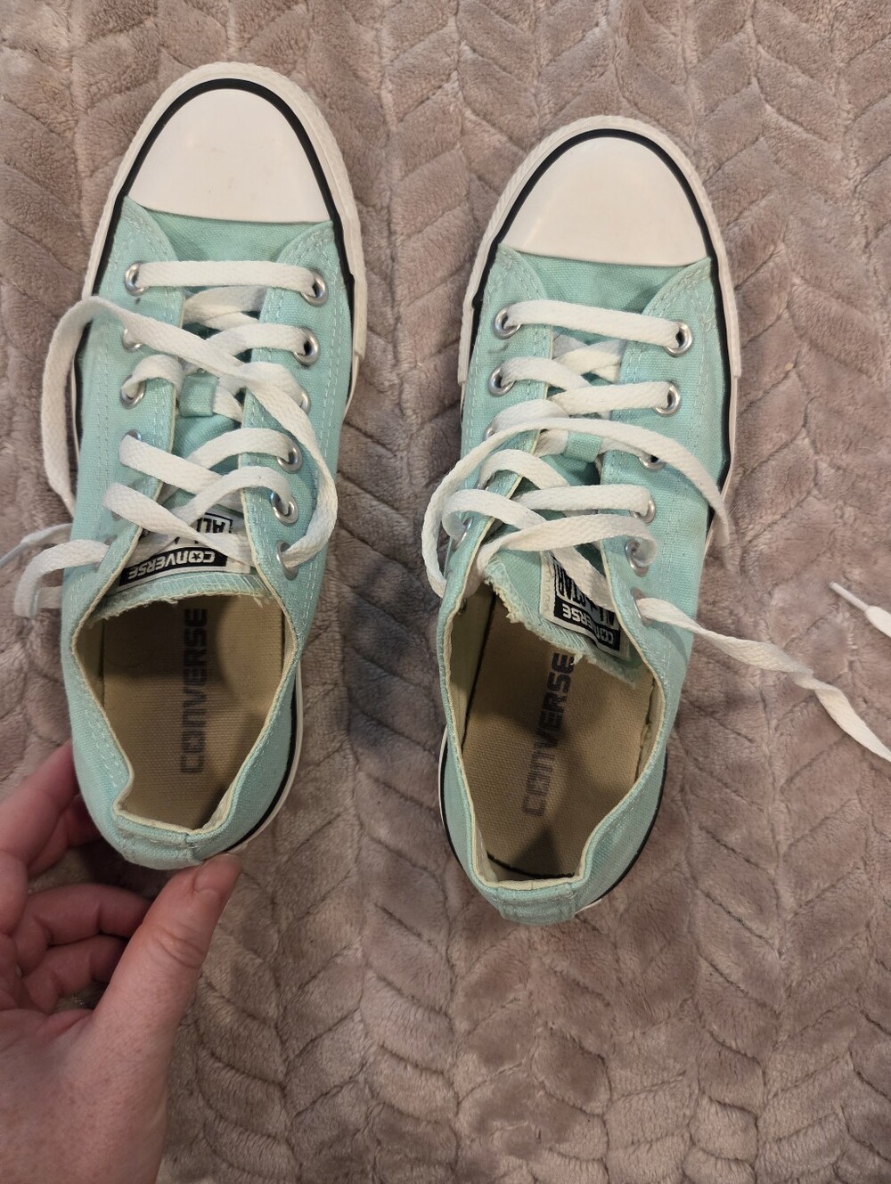 Turquoise Converse All Star Chucks Size 7